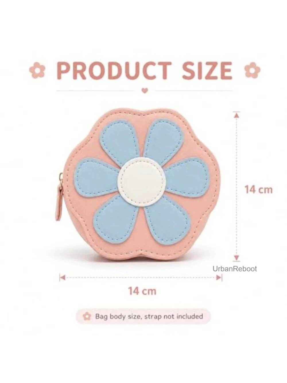 Girls Floral Crossbody Mini Bag Set PU Leather Lightweight Zipper